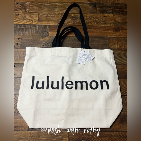 π Lululemon Double-Handle Canvas Tote Bag 17L, NWT - Picture 2 of 12